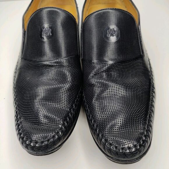 Mezlan Tore Loafer Dress Shoes Pebble Leather Black Men Size 11 M 34805 main image 5